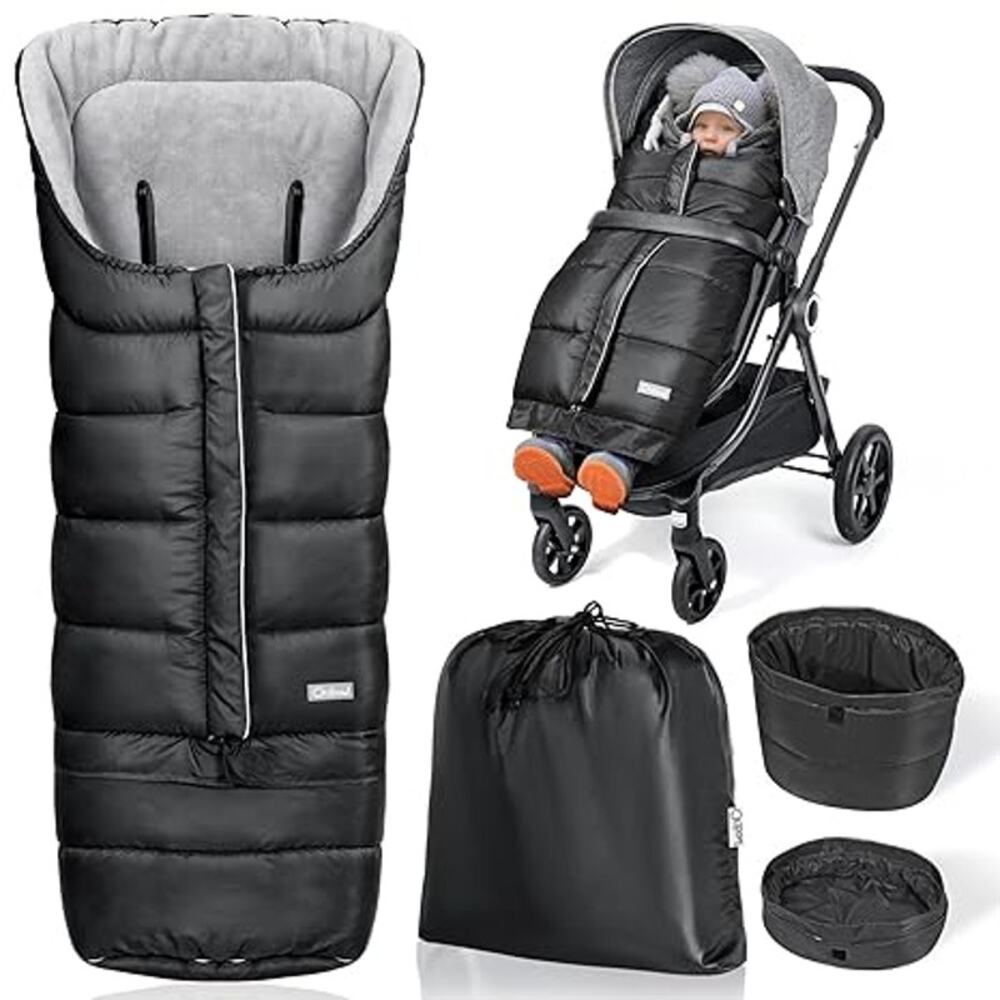 Universal Stroller Footmuff Winter Stroller Blanket Waterproof Black